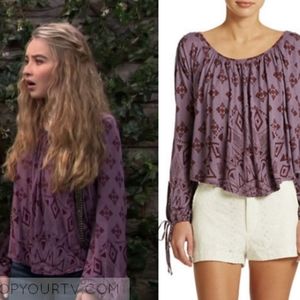 Free People purple dazed medium oversized purple crop  seen on Girl Meets World